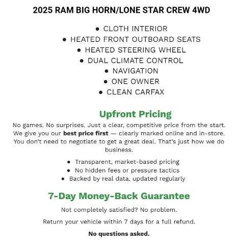 2025 RAM 1500 Big Horn 4x4 Crew Cab 5'7" Box
