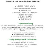 2025 RAM 1500 Big Horn 4x4 Crew Cab 5'7" Box