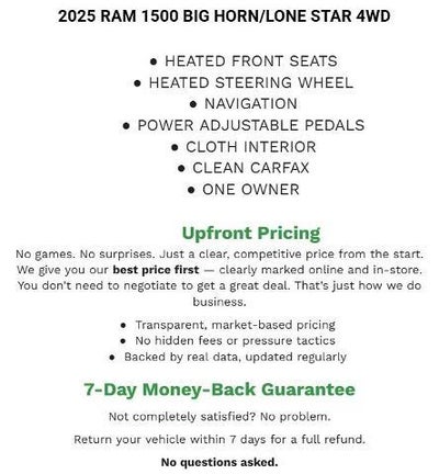 2025 RAM 1500 Big Horn 4x4 Crew Cab 5'7" Box