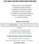 2021 RAM 1500 Big Horn 4x4 Crew Cab 5'7" Box