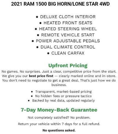 2021 RAM 1500 Big Horn 4x4 Crew Cab 5'7" Box