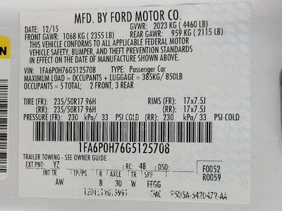 2016 Ford Fusion 4dr Sdn SE FWD