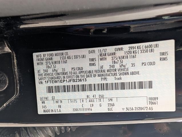 2018 Ford F-150 XLT 4WD SuperCrew 5.5' Box
