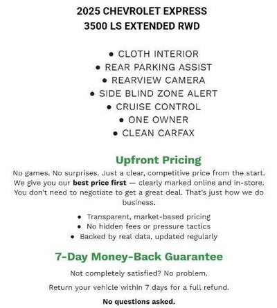 2025 Chevrolet Express Passenger 3500 Extended Wheelbase Rear-Wheel Drive 1LS