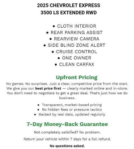 2025 Chevrolet Express Passenger 3500 Extended Wheelbase Rear-Wheel Drive 1LS