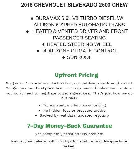 2018 Chevrolet Silverado 2500 HD Crew Cab Standard Box 4-Wheel Drive High Country