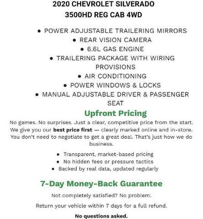 2020 Chevrolet Silverado 3500 HD Regular Cab Long Box 4-Wheel Drive LT