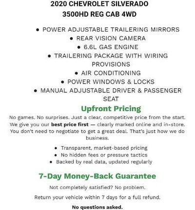 2020 Chevrolet Silverado 3500 HD Regular Cab Long Box 4-Wheel Drive LT