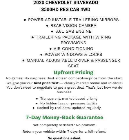 2020 Chevrolet Silverado 3500 HD Regular Cab Long Box 4-Wheel Drive LT