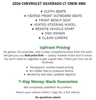 2026 Chevrolet Silverado 1500 Crew Cab Short Box 4-Wheel Drive LT 2FL