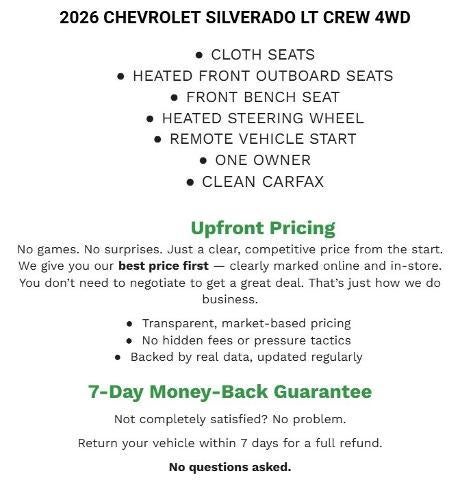 2026 Chevrolet Silverado 1500 Crew Cab Short Box 4-Wheel Drive LT 2FL