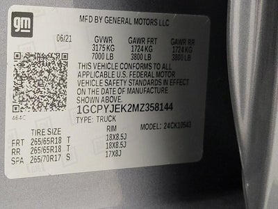 2021 Chevrolet Silverado 1500 Crew Cab Short Box 4-Wheel Drive LT 2FL