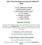 2021 Chevrolet Express Cargo 2500 2500 Extended Wheelbase Rear-Wheel Drive