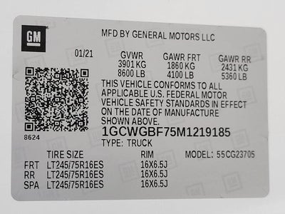 2021 Chevrolet Express Cargo 2500 2500 Extended Wheelbase Rear-Wheel Drive