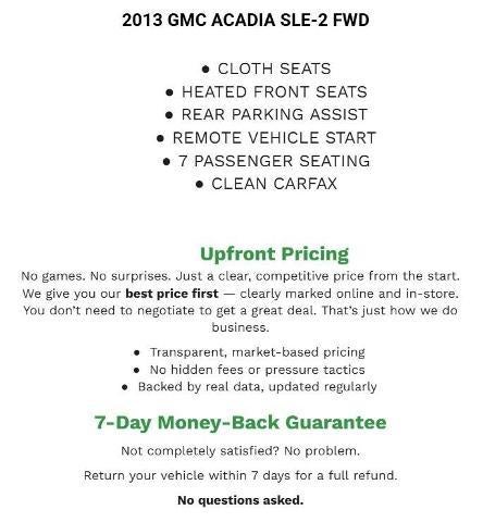 2013 GMC Acadia FWD 4dr SLE w/SLE-2