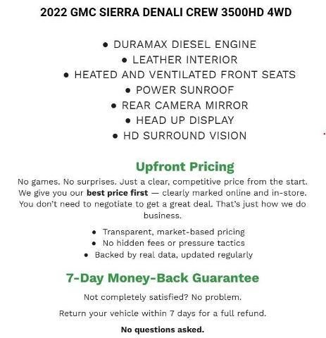 2022 GMC Sierra 3500 HD Crew Cab Standard Box 4-Wheel Drive Denali