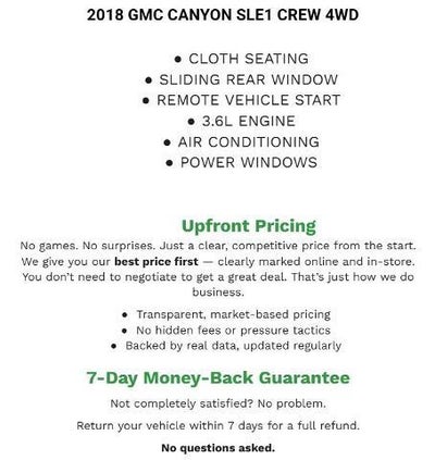 2018 GMC Canyon Extended Cab Long Box 4-Wheel Drive SLE