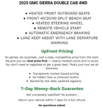 2025 GMC Sierra 1500 Double Cab Standard Box 4-Wheel Drive Elevation 3VL