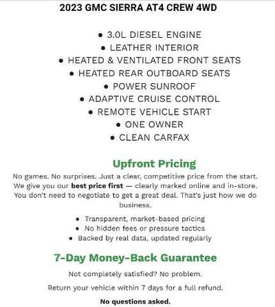 2023 GMC Sierra 1500 Crew Cab Short Box 4-Wheel Drive AT4