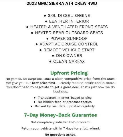 2023 GMC Sierra 1500 Crew Cab Short Box 4-Wheel Drive AT4