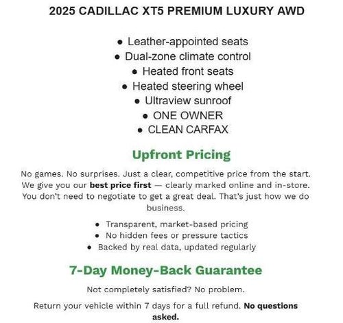 2025 Cadillac XT5 AWD 4dr Premium Luxury