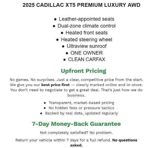 2025 Cadillac XT5 AWD 4dr Premium Luxury