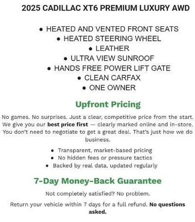 2025 Cadillac XT6 AWD 4dr Premium Luxury