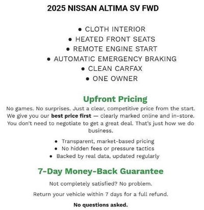 2025 Nissan Altima SV FWD