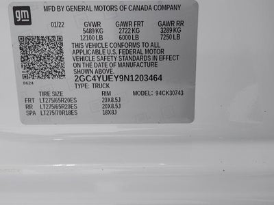 2022 Chevrolet Silverado 3500 HD Crew Cab Standard Box 4-Wheel Drive LTZ