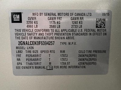 2015 Chevrolet Equinox FWD 2LT