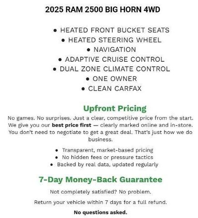 2025 RAM 2500 Big Horn 4x4 Crew Cab 6'4" Box