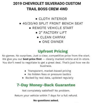 2019 Chevrolet Silverado 1500 Crew Cab Short Box 4-Wheel Drive Custom Trail Boss