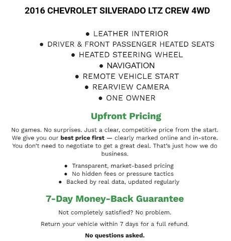 2016 Chevrolet Silverado 1500 Crew Cab Short Box 4-Wheel Drive LTZ Z71