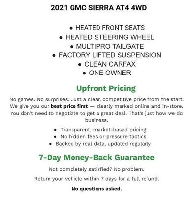 2021 GMC Sierra 1500 Crew Cab Short Box 4-Wheel Drive AT4