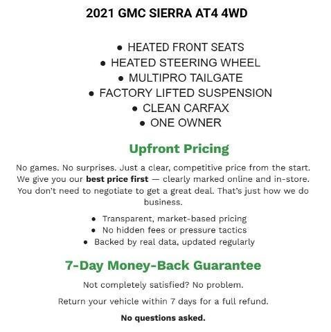 2021 GMC Sierra 1500 Crew Cab Short Box 4-Wheel Drive AT4