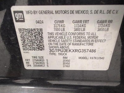 2024 GMC Sierra 1500 Crew Cab Short Box 4-Wheel Drive Elevation 3VL