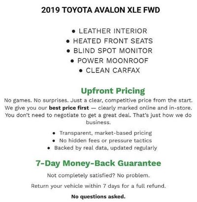 2019 Toyota Avalon XLE (SE)