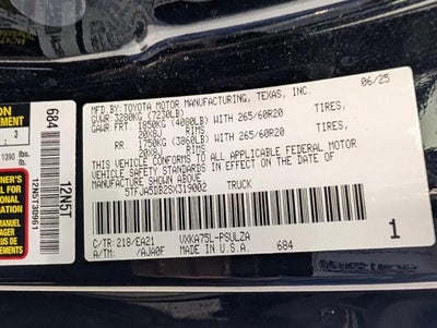 2025 Toyota Tundra 4WD Limited CrewMax 5.5' Bed (Natl)