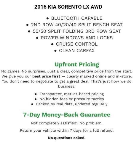 2016 Kia Sorento AWD 4dr 3.3L LX