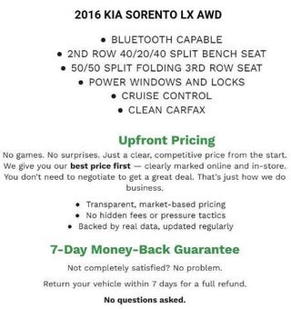 2016 Kia Sorento AWD 4dr 3.3L LX