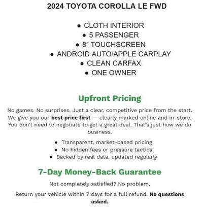 2024 Toyota Corolla LE CVT (Natl)
