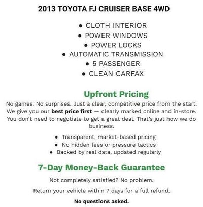 2013 Toyota FJ Cruiser 4WD 4dr Man (Natl)