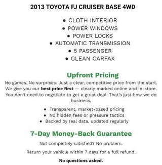 2013 Toyota FJ Cruiser 4WD 4dr Man (Natl)