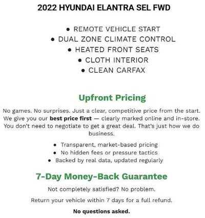 2022 Hyundai Elantra SEL IVT