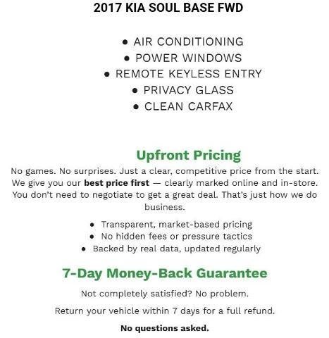 2017 Kia Soul Base Auto