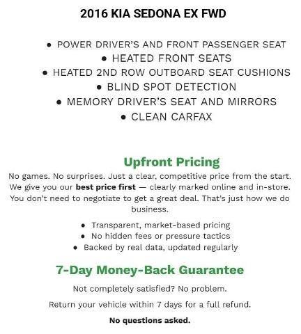 2016 Kia Sedona 4dr Wgn EX