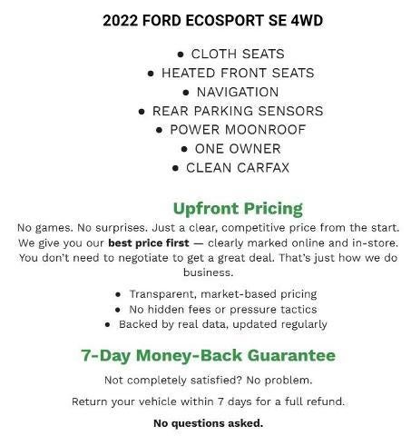 2022 Ford EcoSport SE 4WD