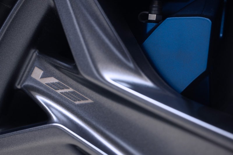 Close-up of the 2026 OPTIQ-V Brembo Performance Front Brakes | Bergstrom Cadillac of Oshkosh in Oshkosh WI