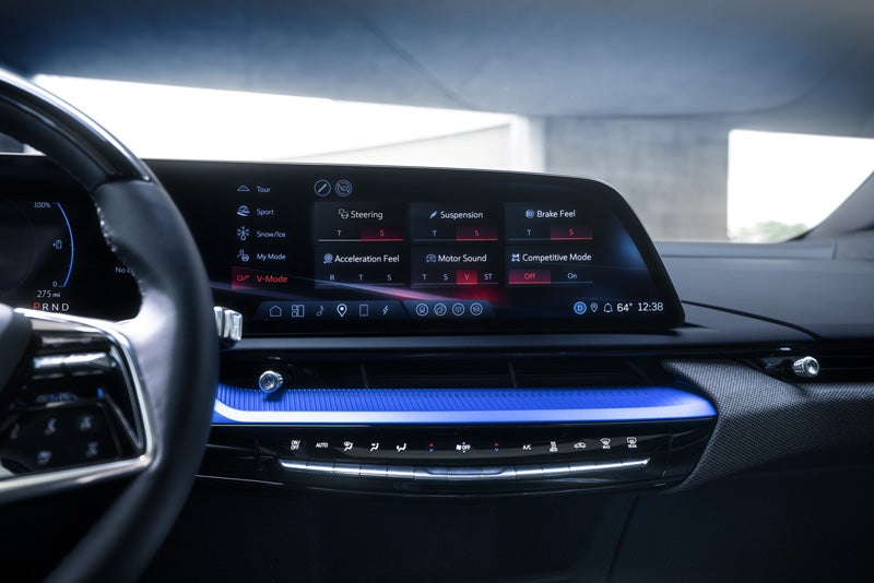 The 2026 OPTIQ-V Display Screen Displaying the V-Mode Settings | Bergstrom Cadillac of Oshkosh in Oshkosh WI