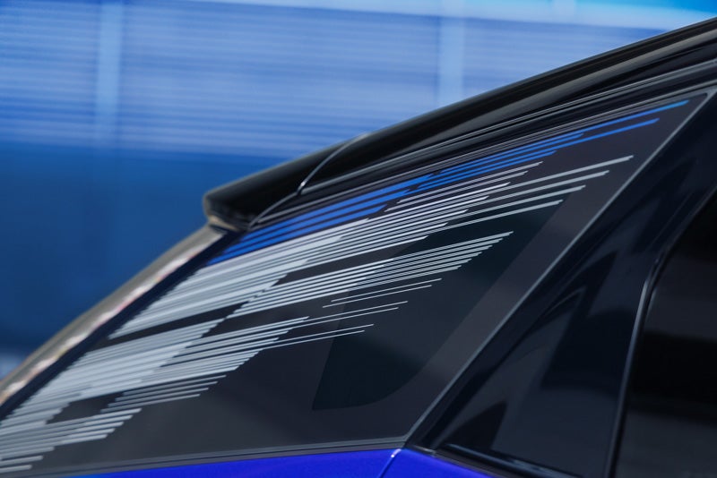 Close-up of the Modern Pattern on the 2026 OPTIQ-V Rear Quarter Glass | Bergstrom Cadillac of Oshkosh in Oshkosh WI